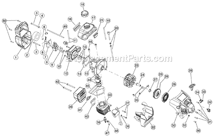 Page B Diagram and Parts List for BL150 41AD150G065 Bolens Trimmer