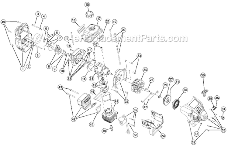 Page B Diagram and Parts List for BL150 41AD150G163 Bolens Trimmer