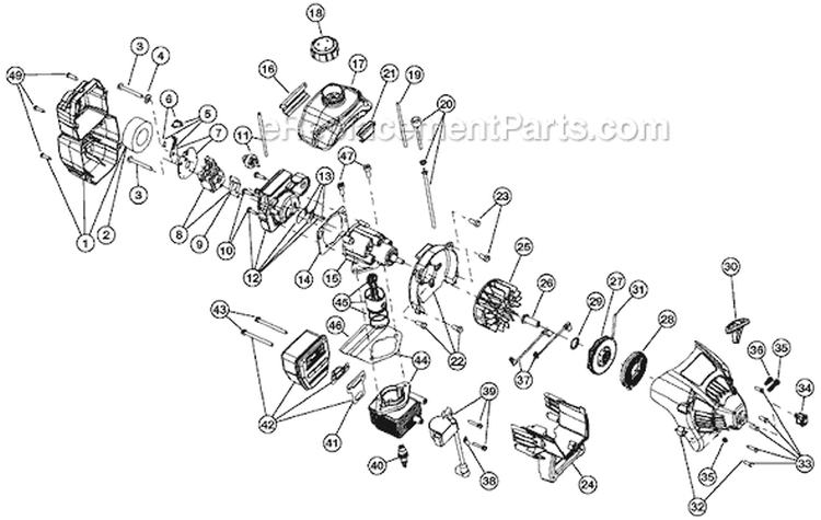 Page B Diagram and Parts List for BL150 41AD150G763 Bolens Trimmer
