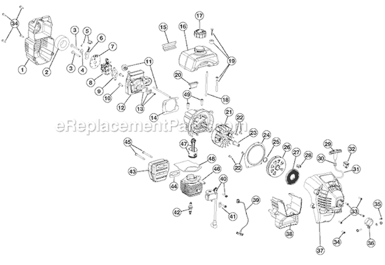 Page B Diagram and Parts List for BL150 41AD150G965 Bolens Trimmer