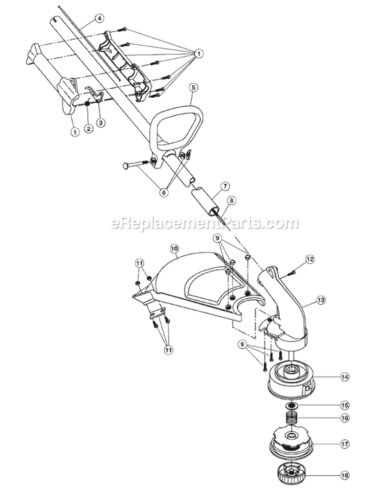 Page B Diagram and Parts List for BL150 41BD150G965 Bolens Trimmer