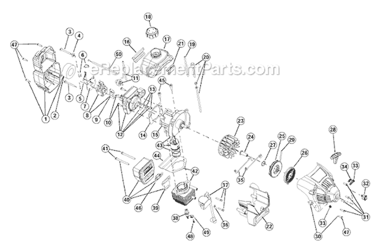 Page B Diagram and Parts List for BL150 41CD150G163 Bolens Trimmer