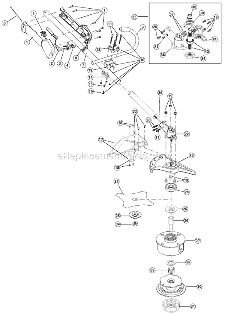 Page A Diagram and Parts List for BL250 41AD250G163 Bolens Trimmer