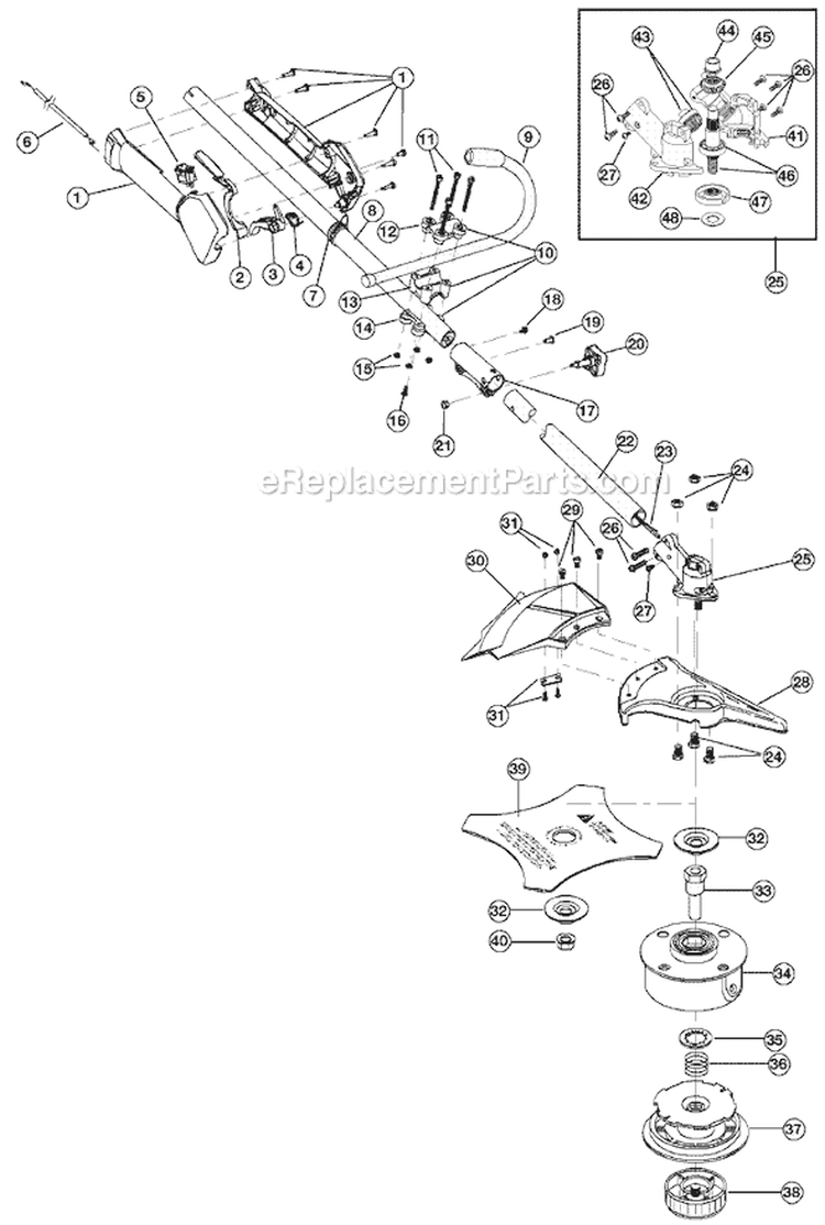 Page A Diagram and Parts List for BL250 41AD25G-065 Bolens Trimmer