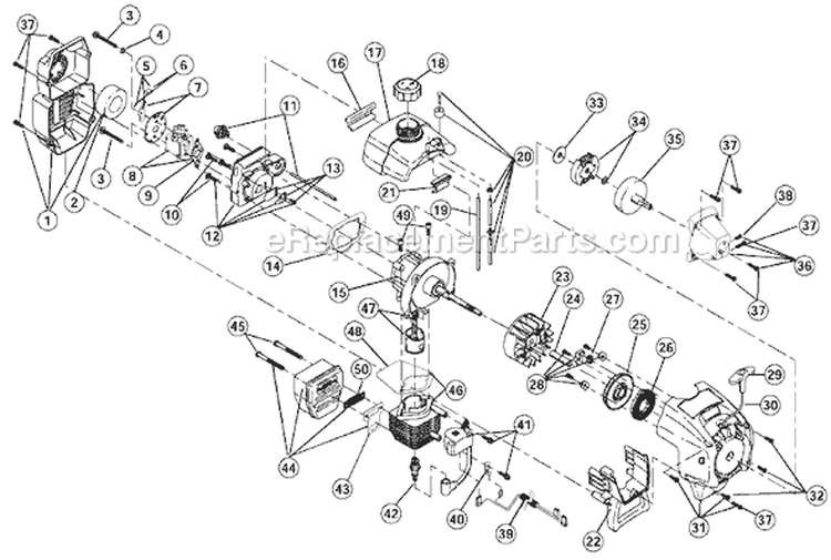 Page B Diagram and Parts List for BL250 41BD250G163 Bolens Trimmer