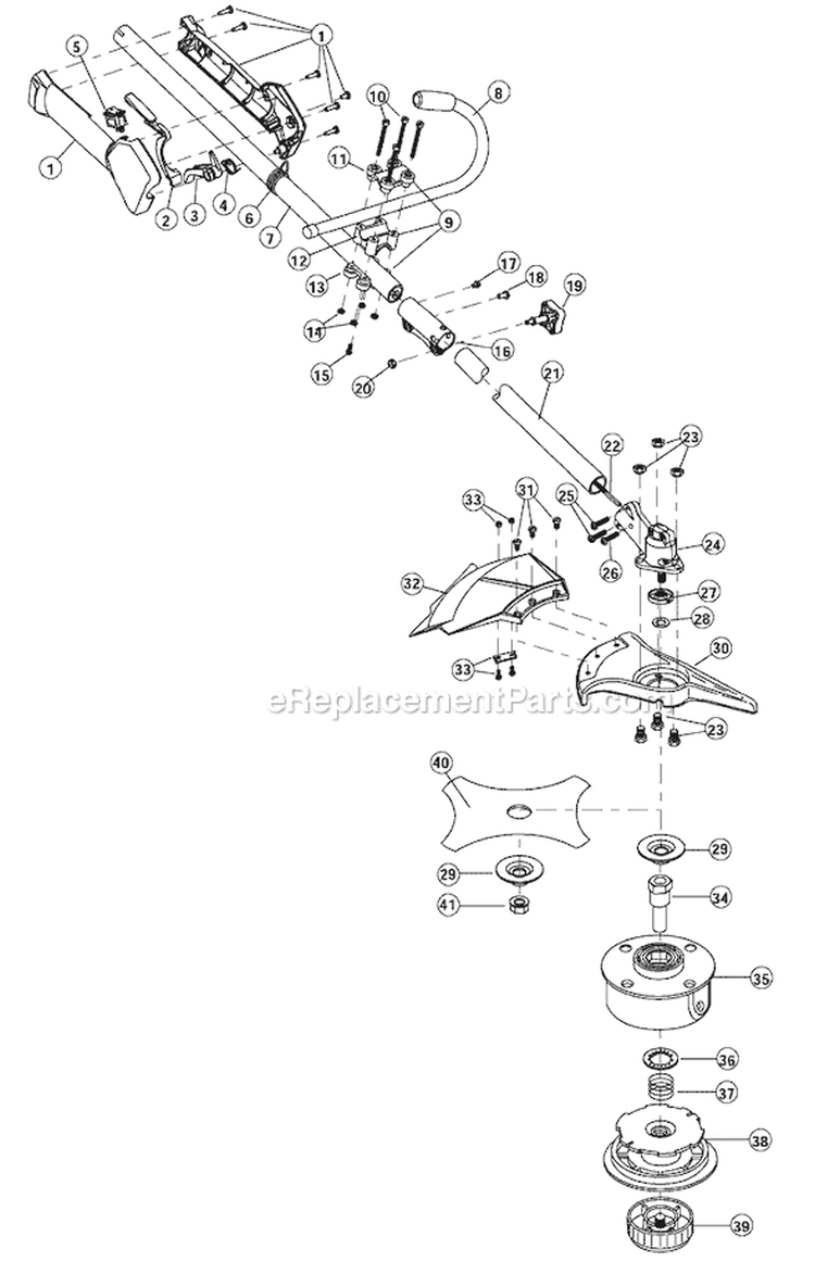 Page A Diagram and Parts List for BL26BC 41AD26BC965 Bolens Trimmer