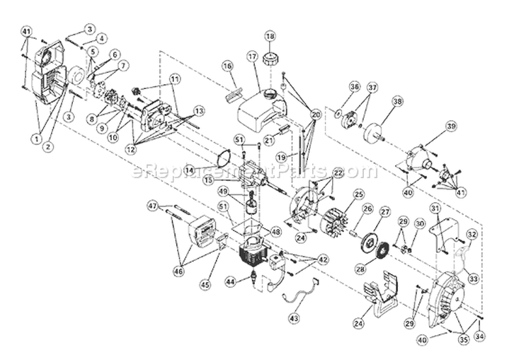 Page B Diagram and Parts List for BL410 21AK410G163 Bolens Tiller
