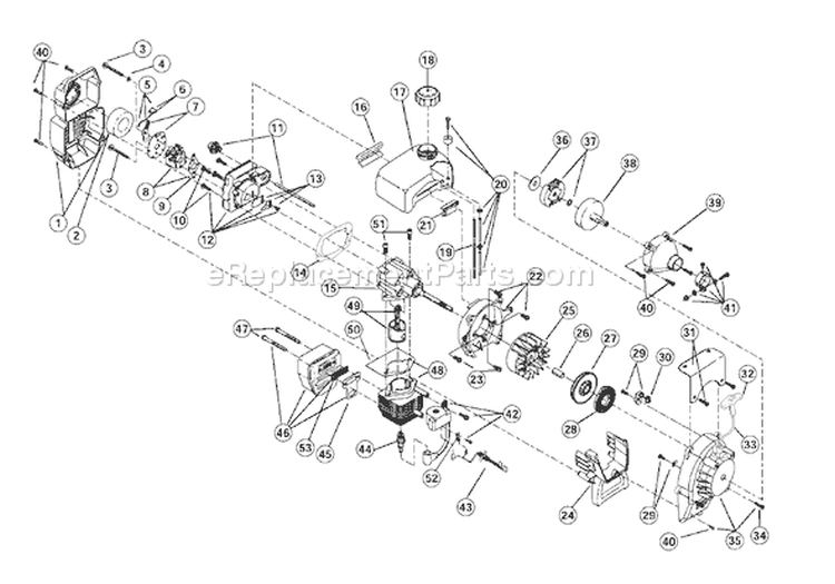Page B Diagram and Parts List for BL410 21BK410G163 Bolens Tiller