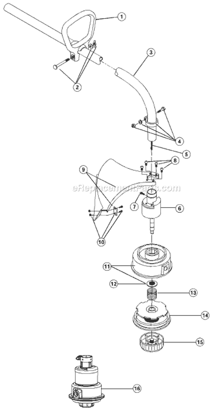 Page A Diagram and Parts List for BL50 41AC105G163 Bolens Trimmer