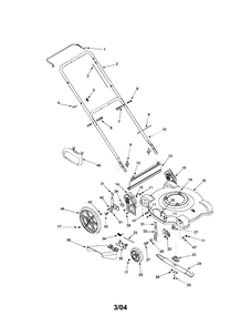 Rotary Mower Assembly Diagram and Parts List for 506  Bolens Lawn Mower