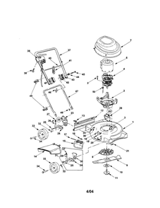 Deck/Handle/Hood/Wheels Diagram and Parts List for 717  Bolens Lawn Mower