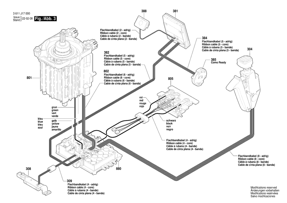 Diagram 3 Diagram and Parts List for GBH18V-40C 3 611 J17 110 Bosch Hammer Drill