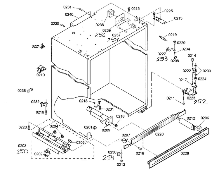 Cabinet Parts Diagram and Parts List for KBUDT4275E 01 Thermador Refrigerator