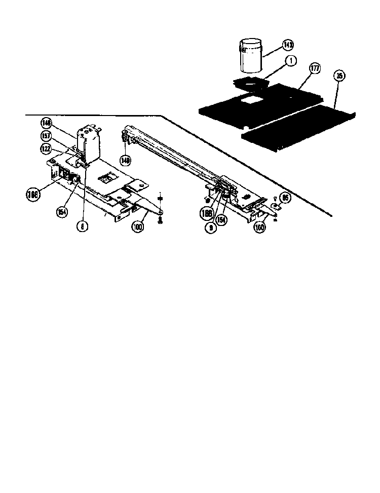 Latch Assy Diagram and Parts List for MSC239  Thermador Range