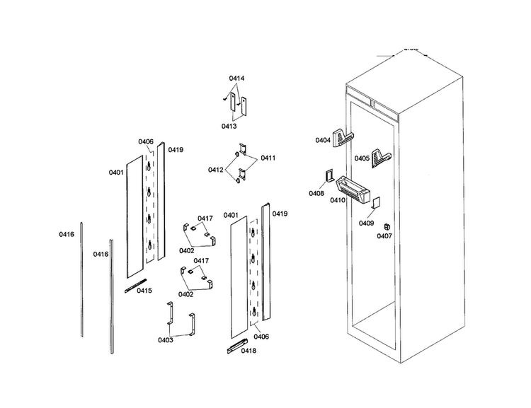 Lighting Diagram and Parts List for T24IR70PSS-01  Thermador Refrigerator