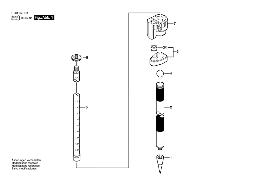 Diagram Diagram and Parts List for 4508TM F 034 056 611 Bosch Tool Stand & Cart