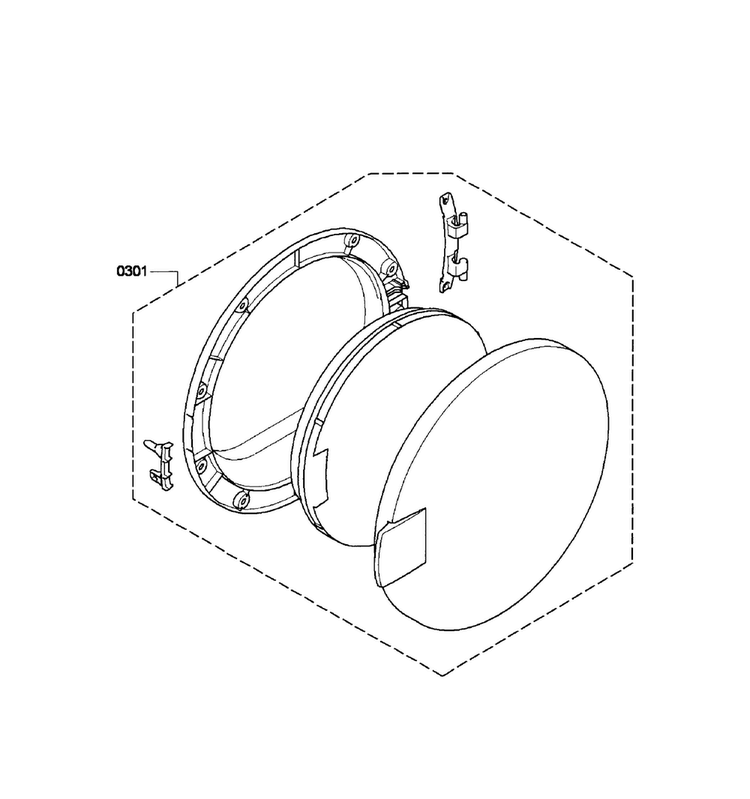 Front Door Diagram and Parts List for WTC82100US 01 Bosch Dryer