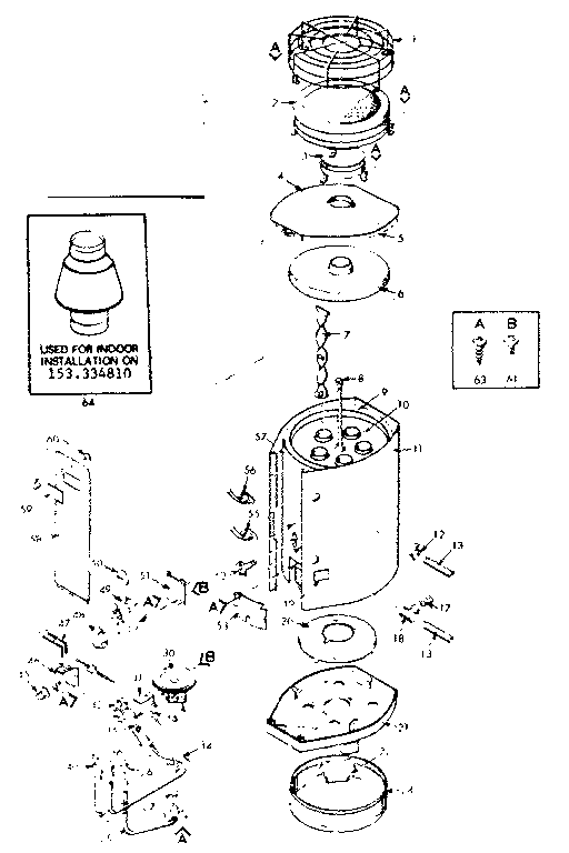 Replacement Parts Diagram and Parts List for 153334810  Kenmore Water Heater