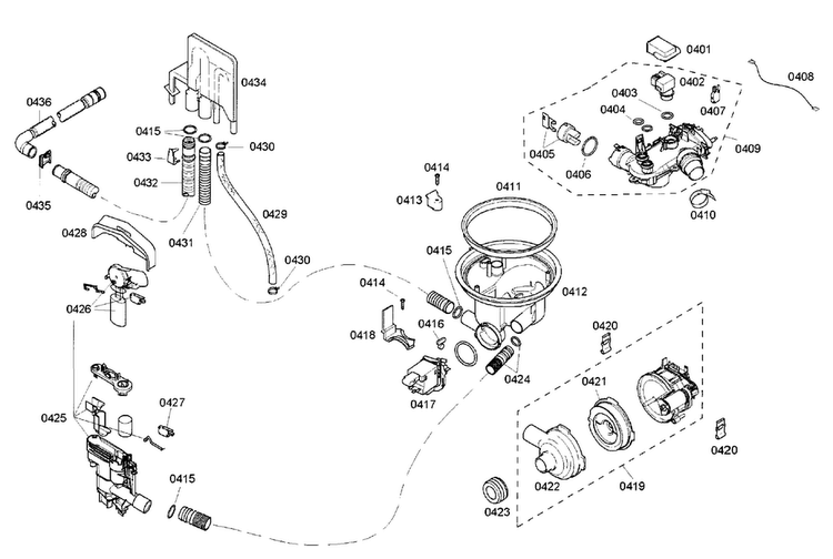 Valve Assy Diagram and Parts List for DWHD94EP 53 Thermador Dishwasher