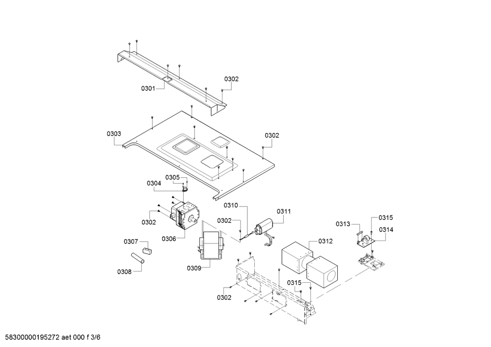 Diagram 3 Diagram and Parts List for HMB50152UC-05  Bosch Microwave