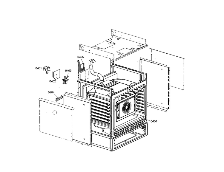 Cabinet Diagram and Parts List for HDS7062U 01 Bosch Range