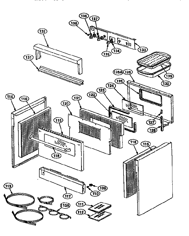 Control/door And Trims Diagram and Parts List for PRSG304S  Thermador Range