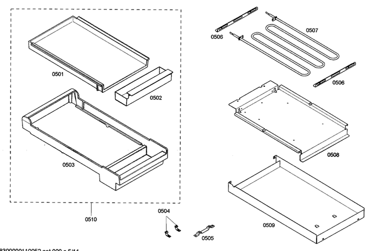 Griddle Diagram and Parts List for PRD486EDG01  Thermador Range
