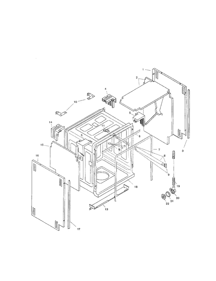 Tank Assembly Diagram and Parts List for SHU5316UC 12 Bosch Dishwasher