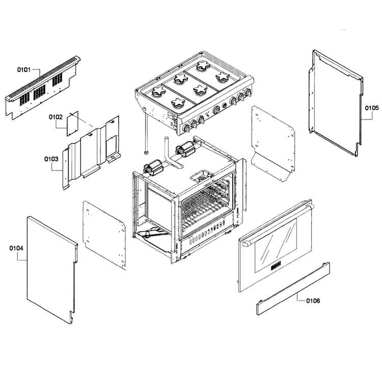 Main Assy Diagram and Parts List for PRD366GHC 03 Thermador Range