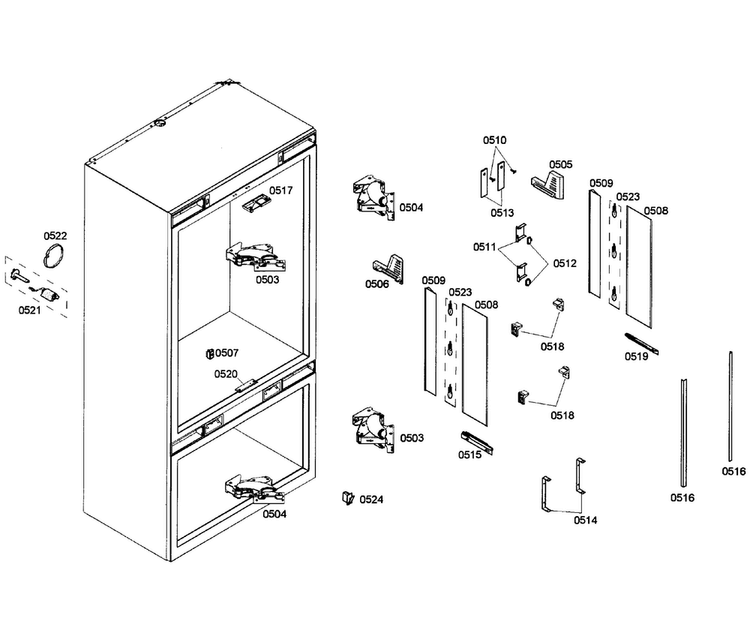 Cabinet 2 Diagram and Parts List for T36IT71NNP 03 Thermador Refrigerator