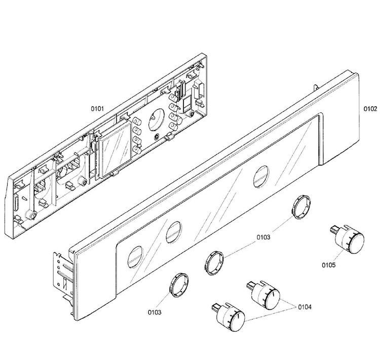 Control Panel Diagram and Parts List for HBN5660UC 03 Bosch Wall Oven