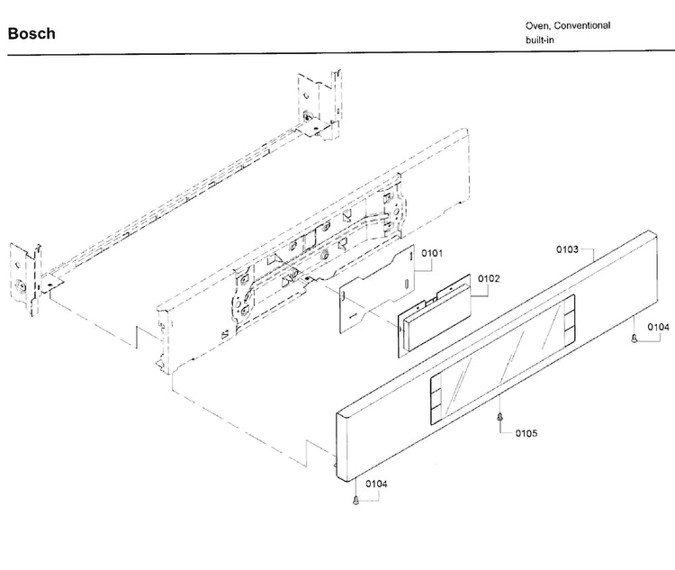 Control Panel Diagram and Parts List for HBL8461UC 02 Bosch Wall Oven