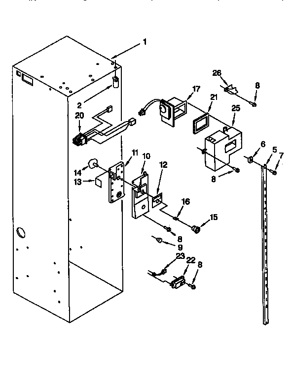 Refrigerator Liner Diagram and Parts List for TSS36QBW00  Thermador Refrigerator