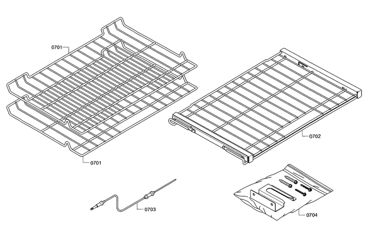 Grid Diagram and Parts List for HEIP054U 02 Bosch Range
