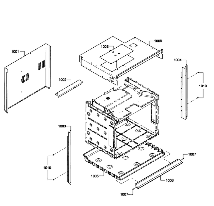 Cabinet Diagram and Parts List for HBL8750UC 04 Bosch Microwave Oven Combo