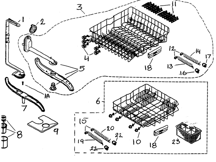 Racks Diagram and Parts List for SHX99B06UC 14 Bosch Dishwasher