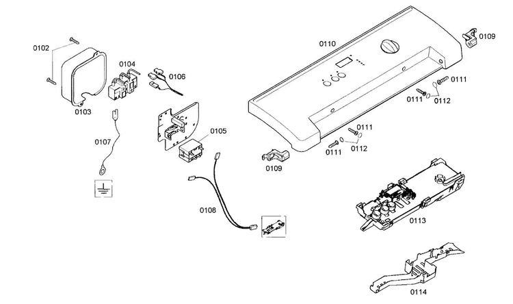 Control Panel Diagram and Parts List for WTMC5321US 05 Bosch Dryer