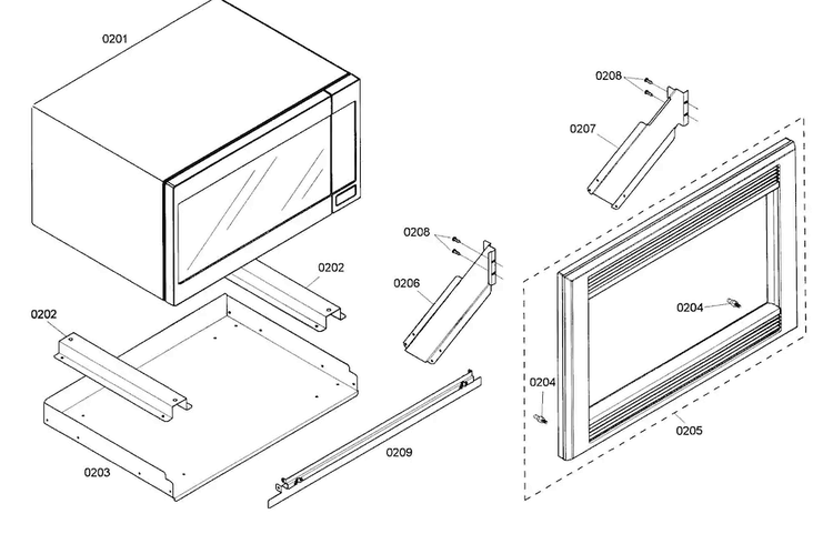 Microwave Assy Diagram and Parts List for HBL5720UC 02 Bosch Microwave