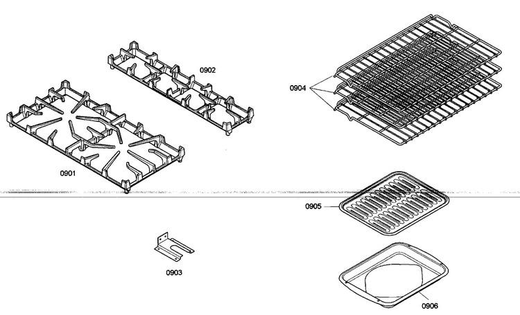 Accessory Diagram and Parts List for PRD304EHC 02 Thermador Range