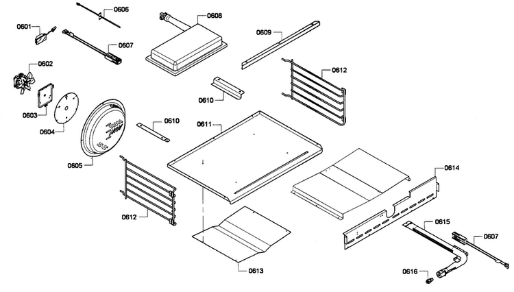 Oven Assy Diagram and Parts List for PRL366GH-01  Thermador Range