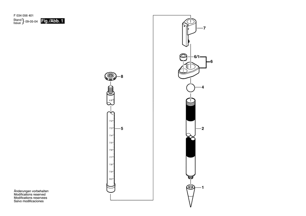 Diagram Diagram and Parts List for 4308TM F 034 056 401 Bosch Tool Stand & Cart