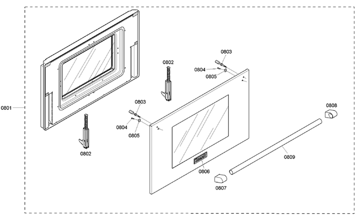Door Assy Diagram and Parts List for PRD366EHC 06 Thermador Range