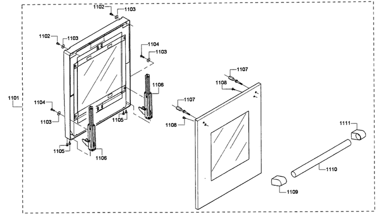 Small Door Diagram and Parts List for PRD486GDHU 01 Thermador Range