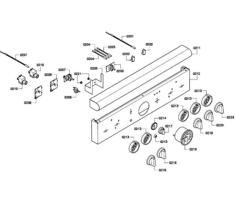 Control Panel Diagram and Parts List for PRD304EG 10 Thermador Range