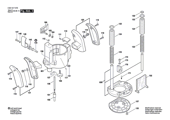 Bosch 130.2662 (0601617570) 2 Diagram and Parts List for 1302662 0601617570 Bosch Router