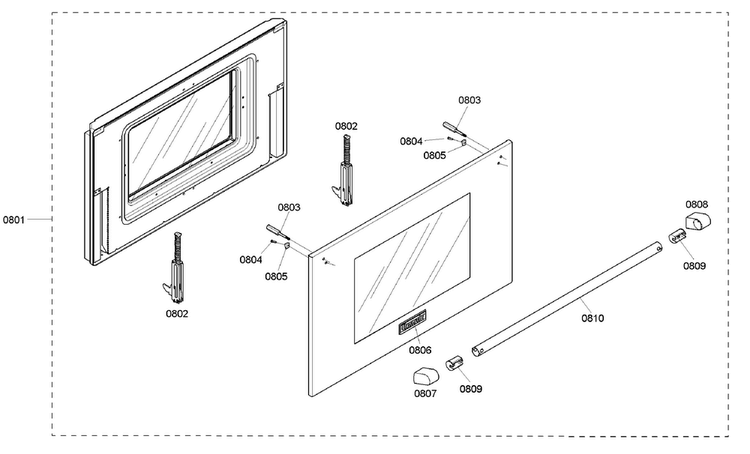 Door Assy Diagram and Parts List for PRD366EHC 05 Thermador Range
