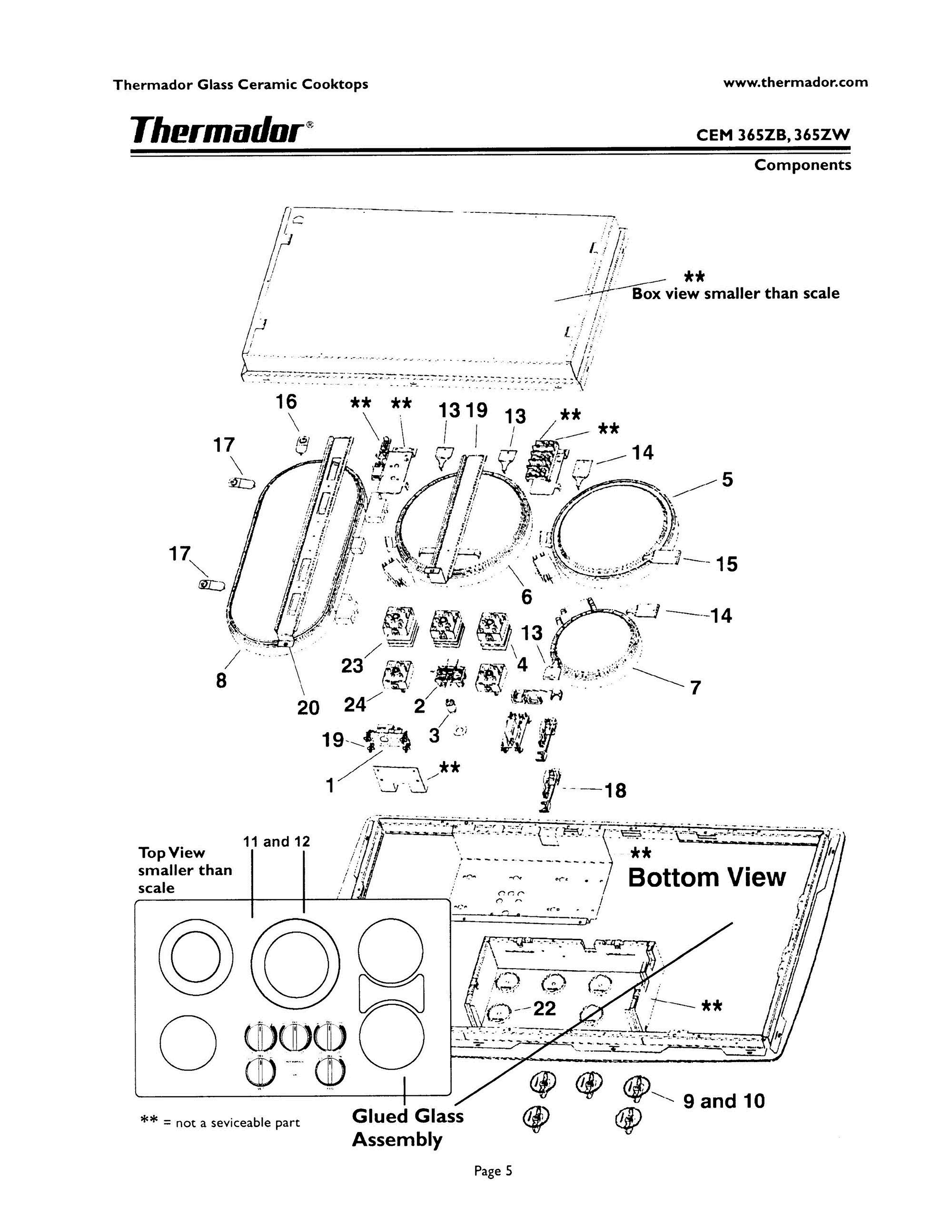 04 - COMPONENTS Diagram and Parts List for CEM365ZB  Bosch Range