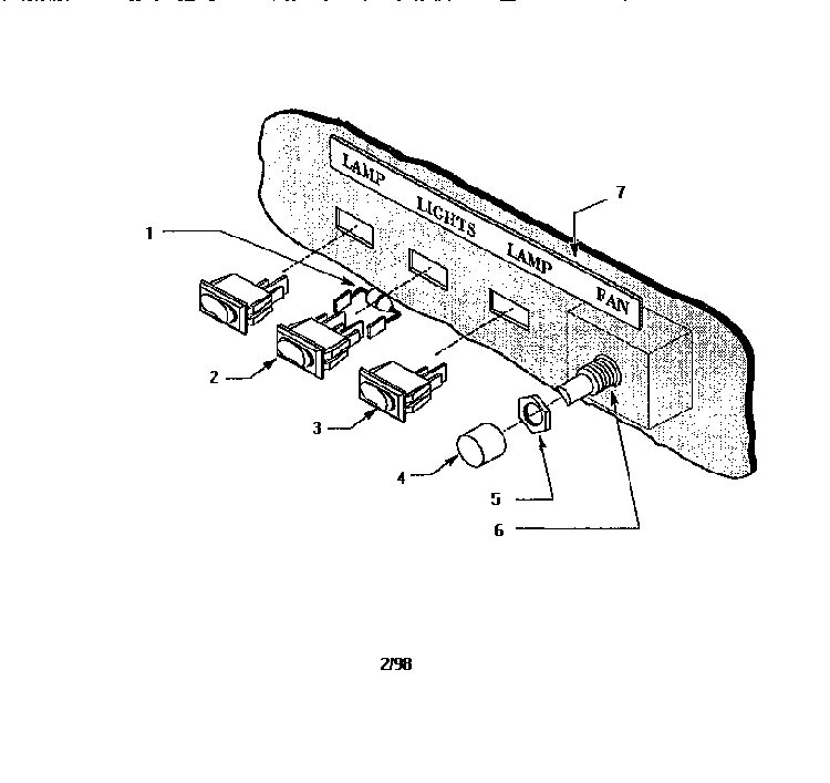Switch Assembly Diagram and Parts List for H30HQS  Thermador Range Hood