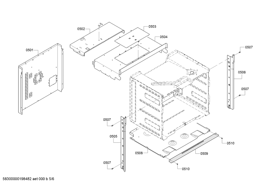 Diagram 5 Diagram and Parts List for HBLP451UC-02  Bosch Wall Oven