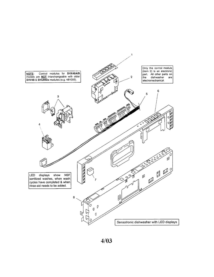 Fascia Panel Diagram and Parts List for SHX46B02UC 14 Bosch Dishwasher